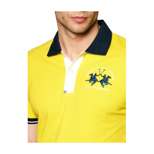 La Martina Polo Polo Uomo slim con contrasti Giallo - Francavilla Moda